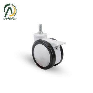 چرخ بیمارستانی دوقلو دورپیو گردان ترمزدار قطر 125،100،75 میلی متر