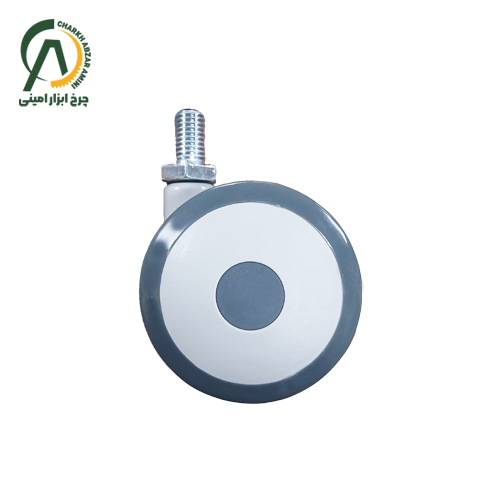 چرخ فروشگاهی دوقلو پلاستیکی H پیچی گردان قطر ۷۵ میلی متر