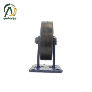 چرخ آهنی لاستیکی ثابت قطر 200 میلی متر
