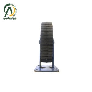 چرخ پاترولی آهنی لاستیکی آجدار ثابت قطر 300 میلی متر