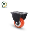 چرخ پلی آمید نارنجی وارداتی پایه مشکی ثابت قطر 50،40 میلی متر