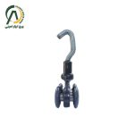 قرقره (بلبرینگ) آویز فرش روکش دار با پیچ 4 چرخ 4x4 درجه یک