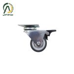 چرخ فروشگاهی دوقلو B گردان ترمزدار قطر 75 و 50 میلی متر