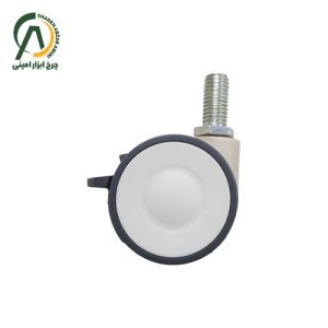 چرخ بیمارستانی دوقلو پیچی گردان ترمزدار قطر 50 میلی متر