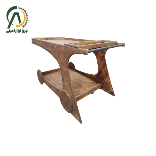 میز بار چوبی ضدآب (چرخ دستی یا ترولی پذیرایی)