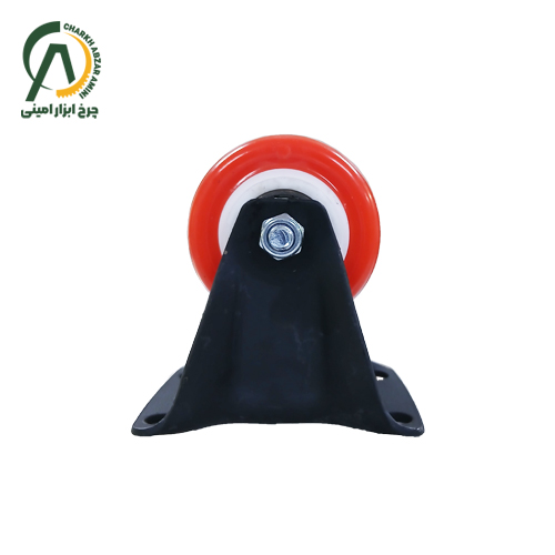 چرخ پلی آمید نارنجی پایه مشکی ثابت قطر 50 و 40 میلی متر چرخ پلی آمید نارنجی پایه مشکی ثابت قطر 50 و 40 میلی متر