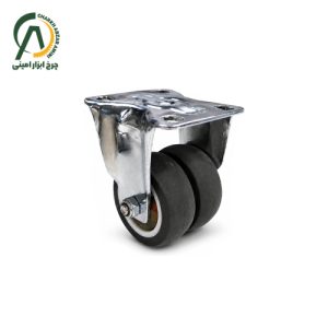 چرخ لوکس بلبرینگی قهوه ای دوقلو ثابت قطر 40 و 50 میلی متر