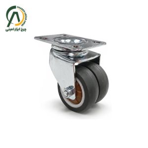 چرخ لوکس بلبرینگی قهوه ای دوقلو گردان قطر 40 و 50 میلی متر