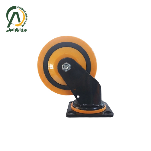 چرخ پلی آمید نارنجی وارداتی گردان قطر 100 ، 125 و 160 میلی متر